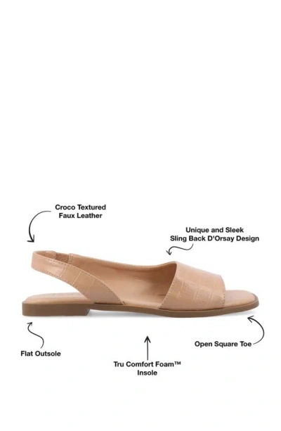 Journee Collection Women's Brinsley Slingback D'orsay Flat Sandals In Tan
