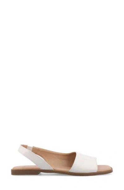 Journee Collection Women's Brinsley Slingback D'orsay Flat Sandals In White