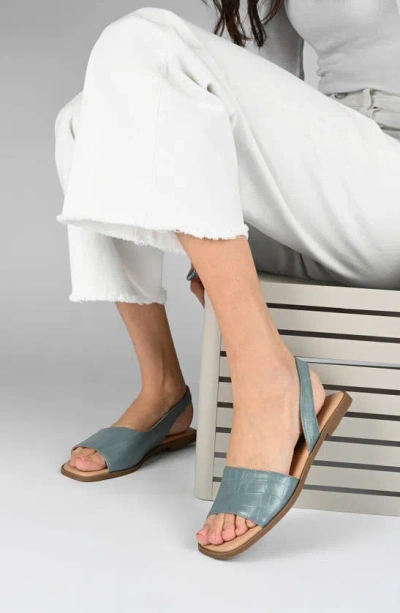 Journee Collection Women's Brinsley Slingback D'orsay Flat Sandals In Blue