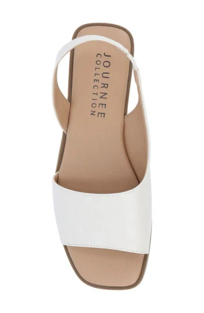 Journee Collection Women's Brinsley Slingback D'orsay Flat Sandals In White