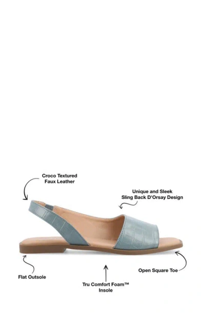 Journee Collection Women's Brinsley Slingback D'orsay Flat Sandals In Blue