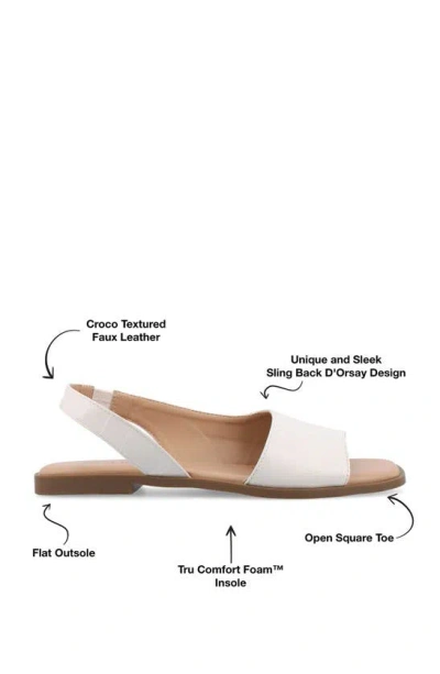 Journee Collection Women's Brinsley Slingback D'orsay Flat Sandals In White