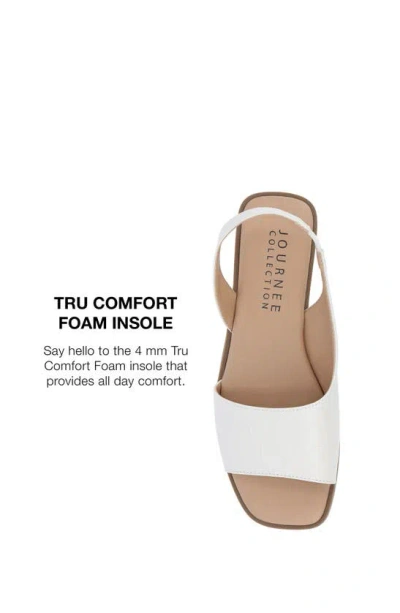 Journee Collection Women's Brinsley Slingback D'orsay Flat Sandals In White