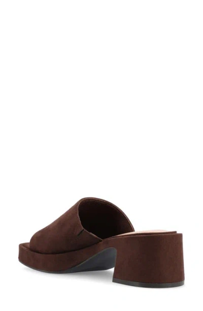 Journee Collection Bessa Block Heel Slide Sandal In Brown
