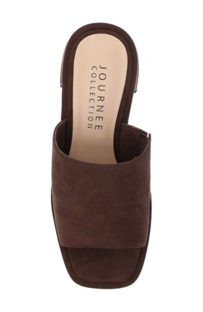 Journee Collection Bessa Block Heel Slide Sandal In Brown