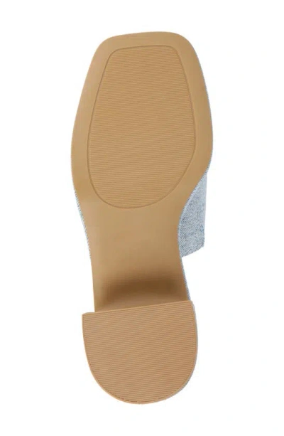 Journee Collection Bessa Block Heel Slide Sandal In Light Denim
