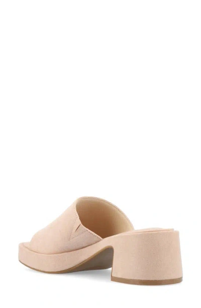 Journee Collection Bessa Block Heel Slide Sandal In Beige
