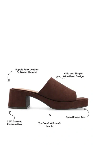 Journee Collection Bessa Block Heel Slide Sandal In Brown