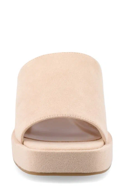 Journee Collection Bessa Block Heel Slide Sandal In Beige