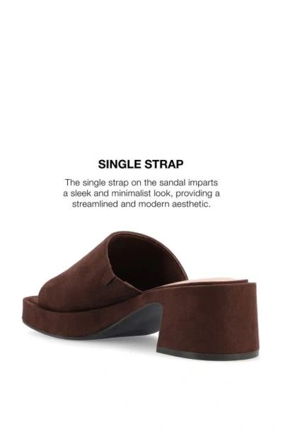 Journee Collection Bessa Block Heel Slide Sandal In Brown