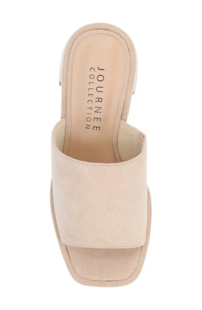 Journee Collection Bessa Block Heel Slide Sandal In Beige