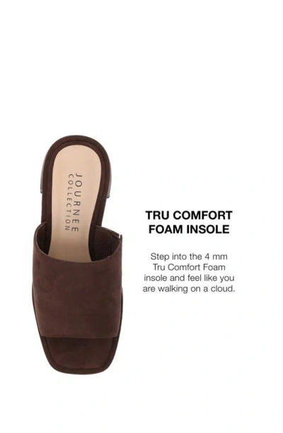 Journee Collection Bessa Block Heel Slide Sandal In Brown