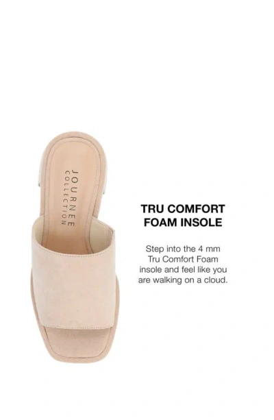 Shop Journee Collection Bessa Block Heel Slide Sandal In Beige