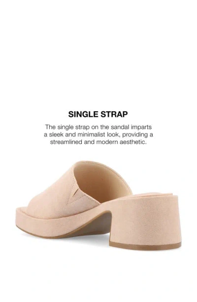 Journee Collection Bessa Block Heel Slide Sandal In Beige