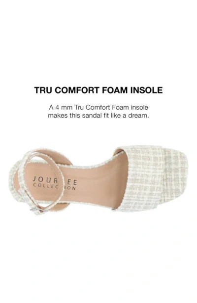Journee Collection Women's Adleey Ankle Strap Tweed Block Heel Sandals In Beige