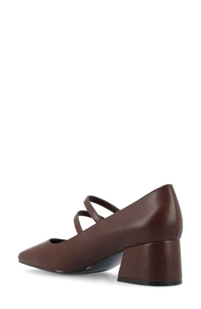 Journee Collection Women's Nally Double Strap Mary Jane Pumps In Brown