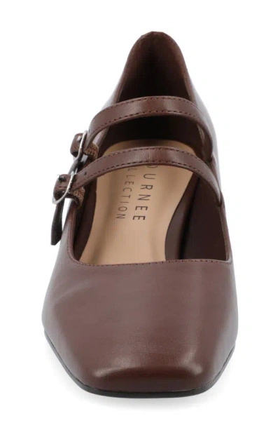 Journee Collection Women's Nally Double Strap Mary Jane Pumps In Brown