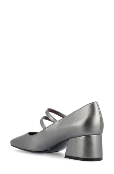 Journee Collection Women's Nally Double Strap Mary Jane Pumps In Pewter