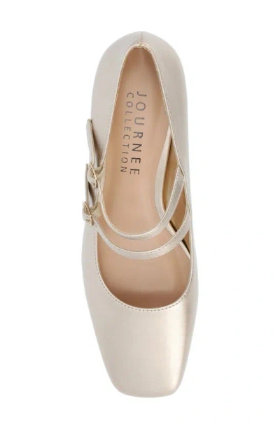 Journee Collection Women's Nally Double Strap Mary Jane Pumps In Gold