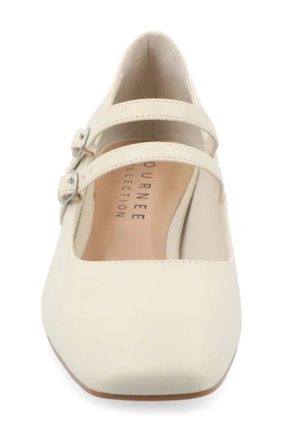 Journee Collection Women's Nally Double Strap Mary Jane Pumps In Off White