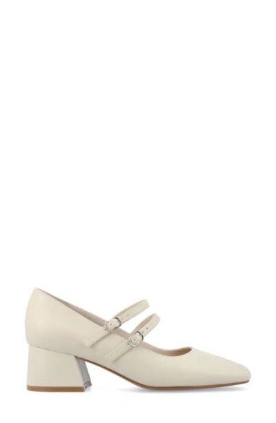 Journee Collection Women's Nally Double Strap Mary Jane Pumps In Off White