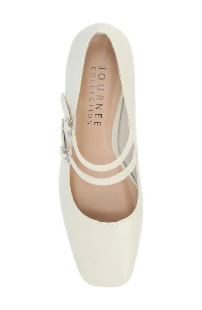 Journee Collection Women's Nally Double Strap Mary Jane Pumps In Off White