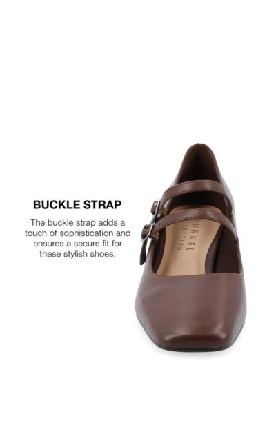 Journee Collection Women's Nally Double Strap Mary Jane Pumps In Brown