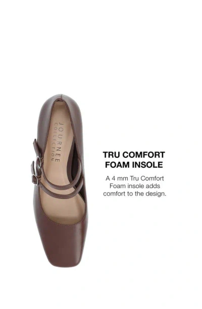 Journee Collection Women's Nally Double Strap Mary Jane Pumps In Brown