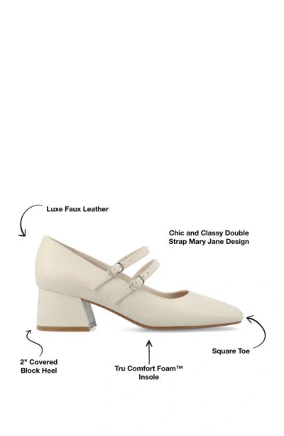 Journee Collection Women's Nally Double Strap Mary Jane Pumps In Off White
