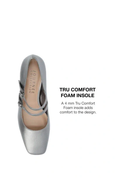 Journee Collection Women's Nally Double Strap Mary Jane Pumps In Pewter
