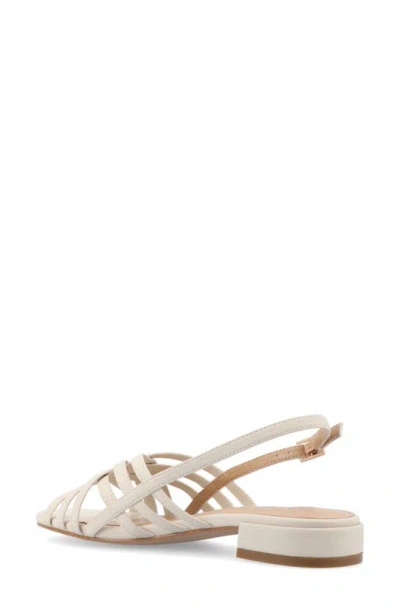 Journee Collection Women's Cassandra Woven Slingback Flat Sandals In Bone