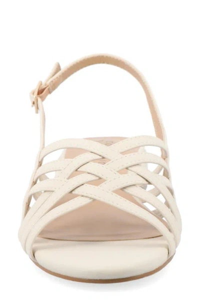 Journee Collection Women's Cassandra Woven Slingback Flat Sandals In Bone