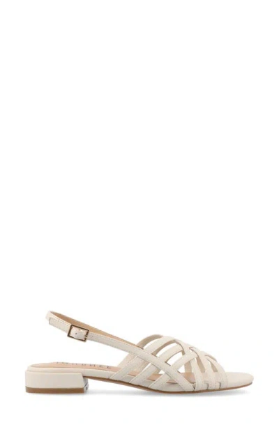 Journee Collection Women's Cassandra Woven Slingback Flat Sandals In Bone