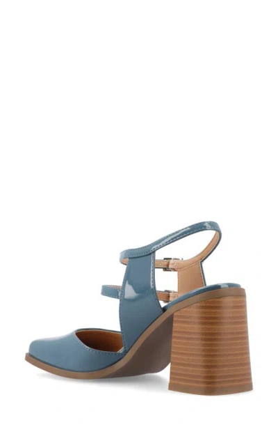 Shop Journee Collection Caisey Double Strap Mary Jane Pump In Patent/ Blue
