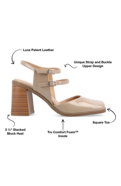 Shop Journee Collection Caisey Double Strap Mary Jane Pump In Patent/ Taupe