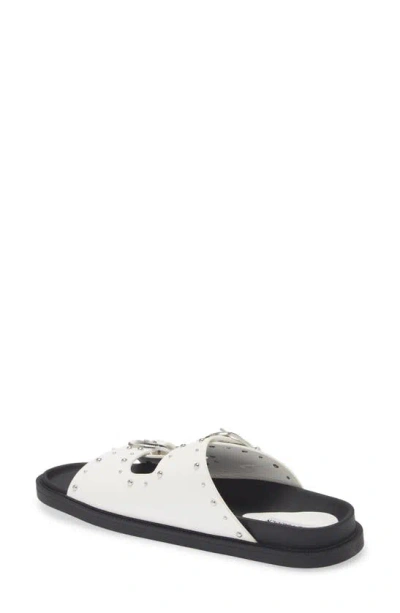 Shop Steve Madden Connely Buckle Slide Sandal In White