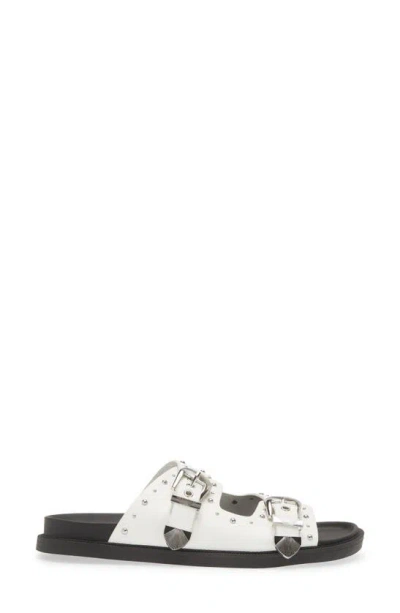 Steve Madden Connely Buckle Slide Sandal In White