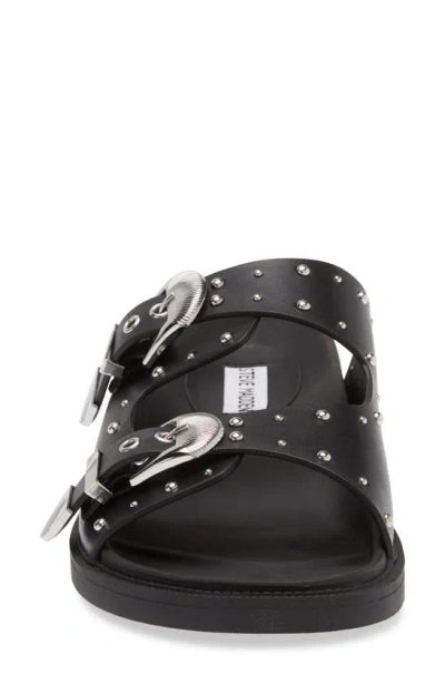 Steve Madden Connely Buckle Slide Sandal In Black