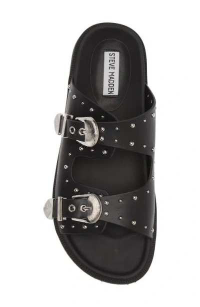 Steve Madden Connely Buckle Slide Sandal In Black