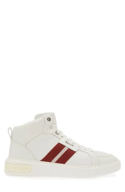 Shop Bally Myles Sneaker In White,calf,plain