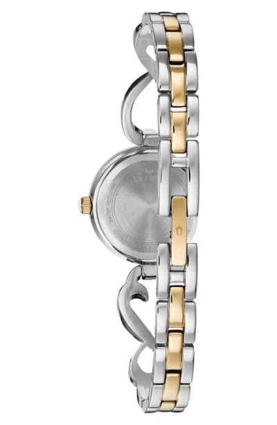 Bulova Swarovski Crystal Infinity Bracelet Watch & Necklace Set In Silver