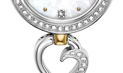 Shop Bulova Swarovski Crystal Infinity Bracelet Watch & Necklace Set In Silver