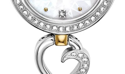 Bulova Swarovski Crystal Infinity Bracelet Watch & Necklace Set In Silver