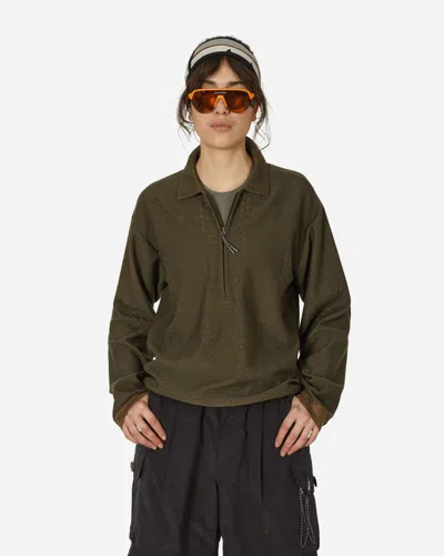 Shop Roa Merino Polo Sweater Military In Green
