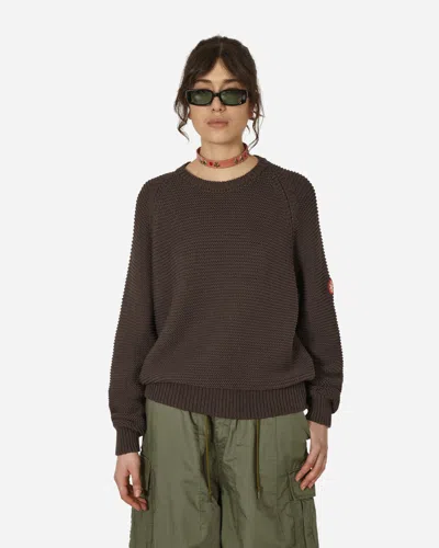 Shop Cav Empt Raglan Sleeve Cotton Knit Sweater In Grey