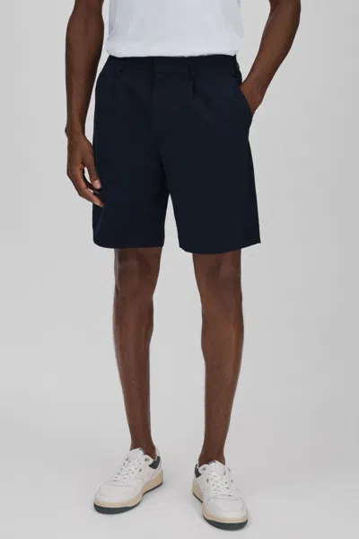 Shop Wax London Seersucker Shorts In Navy