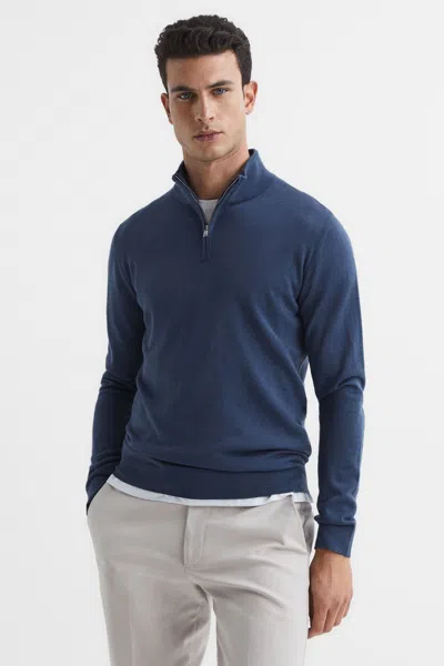 Shop Reiss Blackhall - Azure Zip Up Knitted Jumper, S