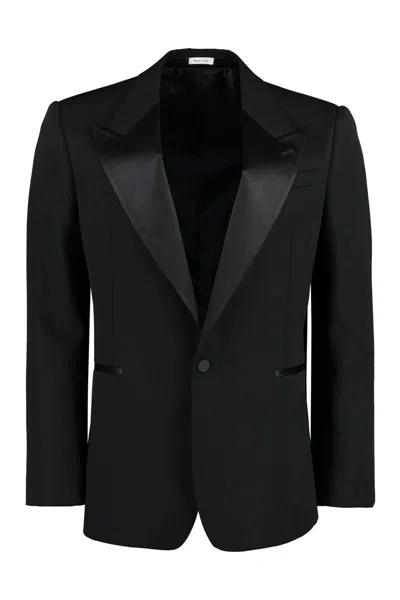 Shop Alexander Mcqueen Single-breasted One Button Jacket In Black