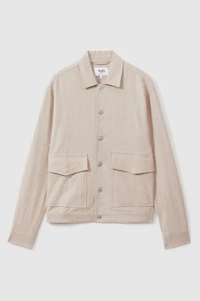 Shop Wax London Linen-cotton Jacket In Natural