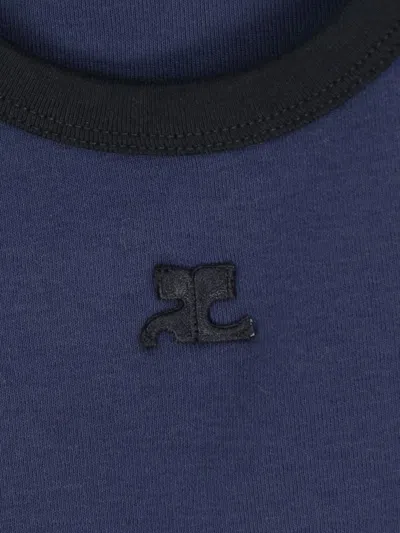 Shop Courrèges T-shirts And Polos In Blue